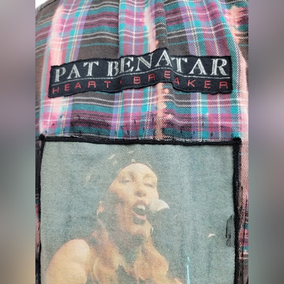 Pat Benatar Upcycled Rock Band Flannel - Picture 9 of 12